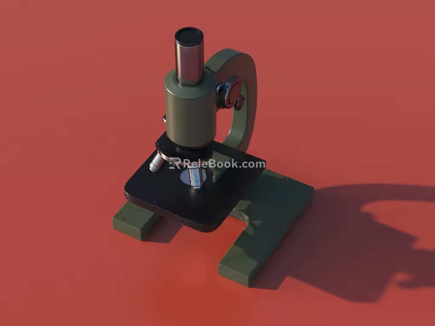 modern microscope 3d model