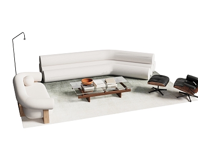 Modern Sofa Combination Sofa Coffee Table Chair 3d model