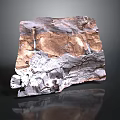Natural Geological Rock Specimen With Brown Gray White Textured Layered Surface