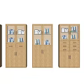 Wooden Bookcases With Glass Doors Drawers And Cabinets For Books And Decor