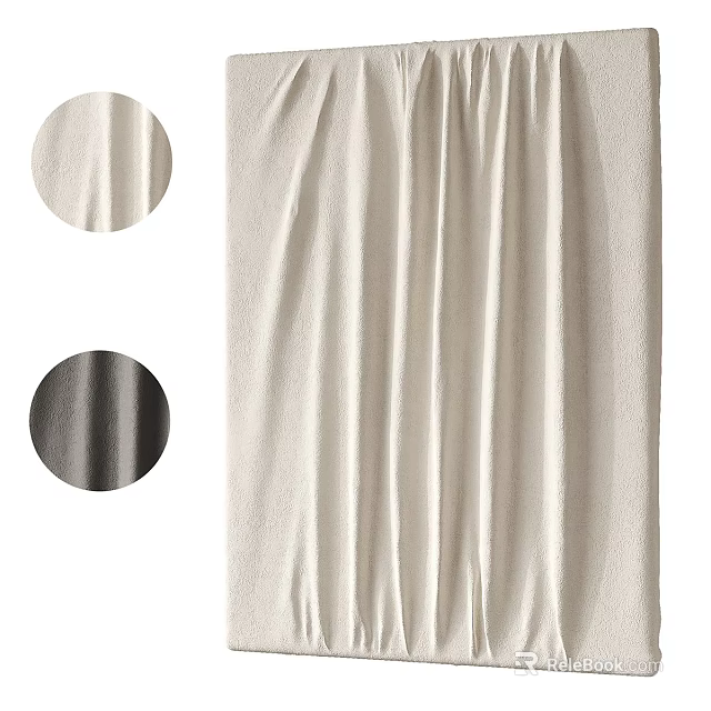 White And Dark Fabric Hanging Decor With Pleated Design For Home Decoration 3d model 