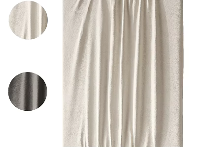 White And Dark Fabric Hanging Decor With Pleated Design For Home Decoration 3d model
