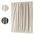 White And Dark Fabric Hanging Decor With Pleated Design For Home Decoration