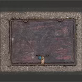 Square Ground Panel Structure With Gray Border And Dark Textured Surface