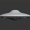 Space Aerospace Metallic Craft with Dome Top and Smooth Surface Design 3d model