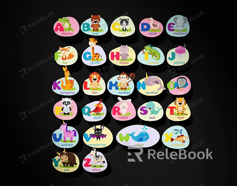 Cartoon animal silhouette decoration model