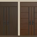 Dark Brown Double Wooden Doors With Smooth And Paneled Design For Home Interior