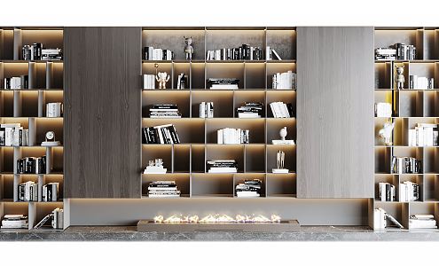 Modern bookcase 3d model