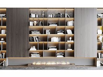 Modern bookcase 3d model