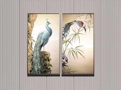 New Chinese Animal Painting Hanging Painting 3d model