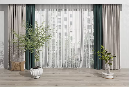Modern Curtains 3d model