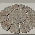 Natural Stone Stepping Stones With Circular Arrangement And Irregular Shapes Design