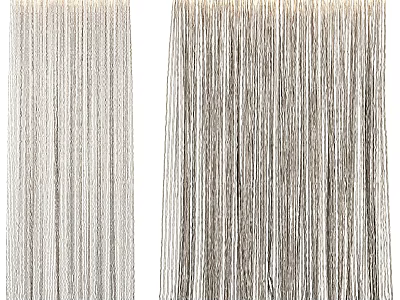 Elegant Sheer Fringe Curtain with Light Color for Modern Home Window Decor 3d model
