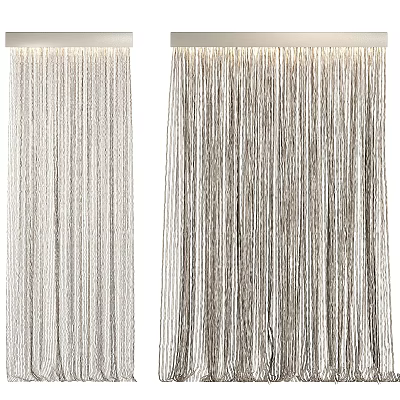 Elegant Sheer Fringe Curtain with Light Color for Modern Home Window Decor 3d model