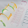 Colorful Curved Pergola Designs with Multiple Yellow Green Pink and Blue Arched Shapes