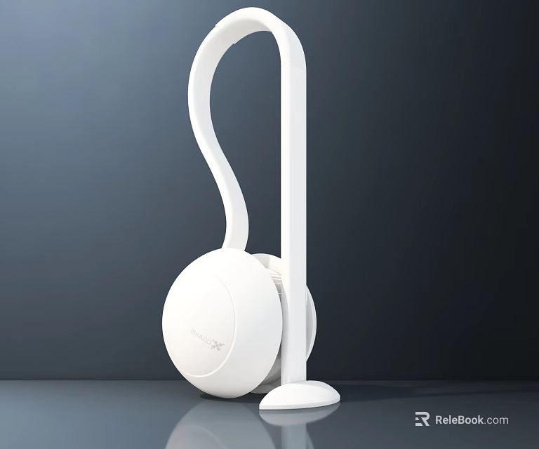Smart Bladeless Fan White Color With Sleek Design Curved Handle And Stable Base 3d model 