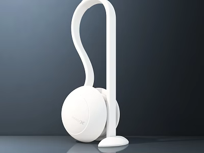 Smart Bladeless Fan White Color With Sleek Design Curved Handle And Stable Base 3d model