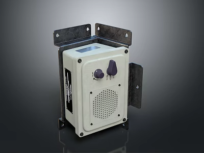 Mountable Computer Electronic Control Device With Knobs And Speaker Panel 3d model