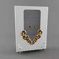 Elegant White Decorative Cabinet With Gold Ornate Carvings And Symmetrical Design