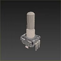 Electronic Rotary Encoder Component with Metal Cylindrical Knob and Base Pins