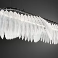Elegant Modern White Feather Chandelier With Hanging Design For Interior Decor