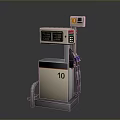 Gas Station Fuel Dispenser With Digital Display Number 10 And Fuel Nozzle