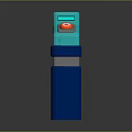 Blue And Cyan Equipment Device With Red Target Symbol On Top And Multi Layered Structure