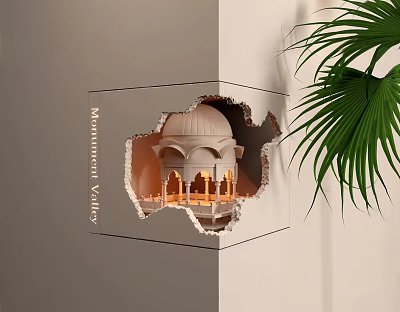 Modern wall lamp corner plaster wall lamp gazebo wall lamp 3d model