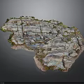 Natural Wood Stone Slabs With Colorful Surface Texture And Green Moss Details