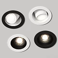 Modern Black And White Recessed Downlights For Home Interior Lighting