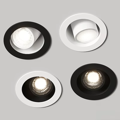 Modern Black And White Recessed Downlights For Home Interior Lighting 3d model
