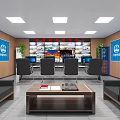 Modern Monitoring Room Monitoring Room Command Center Control Center Operation and Maintenance Room Command Center Prevention and Control Command Center Rest Table and Chair 3d model