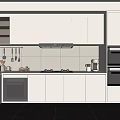 modern kitchenware cabinet ornaments cream 3d model