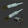 White Military Missiles With Metal Components And Clyde Design Details