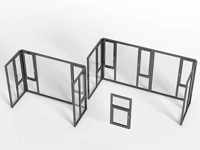 Modern Floor To Ceiling Windows With Sleek Aluminum Frame And Glass Panels 3d model