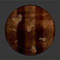 Rustic Wooden Stool With Round Top Three Legs And Natural Wood Grain