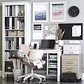 Organized Home Office Desk With Laptop Calendar Lamp Binders And Decorative Plants