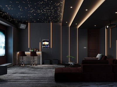 modern video room 3d model