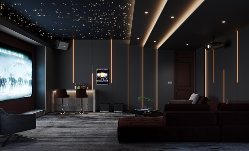 modern video room 3d model