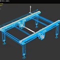 Industrial Equipment Metal Frame Structure Featuring Electric Motor And Heavy Duty Support Rails