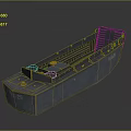 Gray Landing Craft Utility Water Vessel Featuring LCU 21 Identification Markings