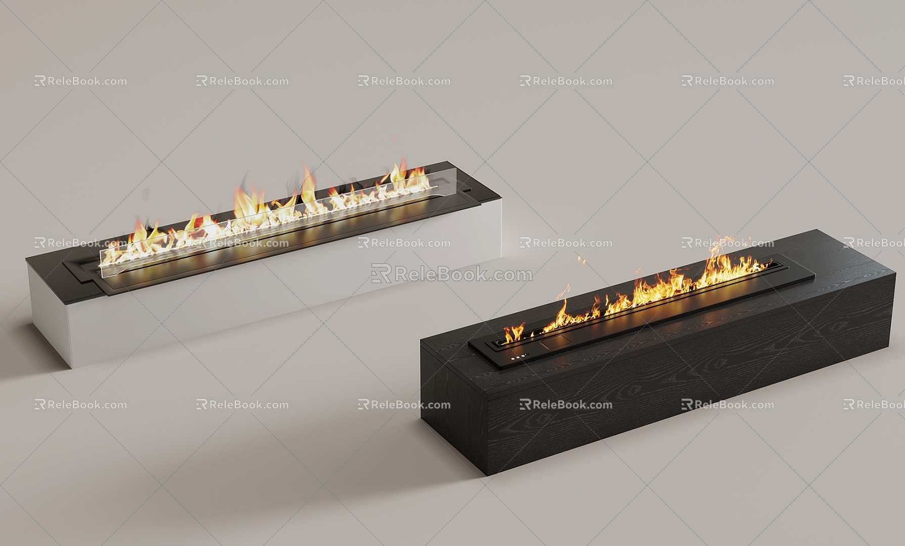 Electronic flame flame fireplace 3d model