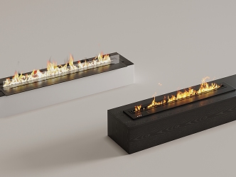 Electronic flame fireplace 3d model