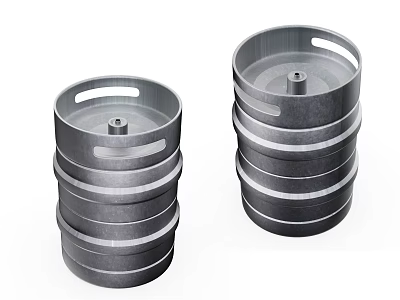 Modern Metal Stackable Tableware Set With Cylindrical Design For Kitchen 3d model