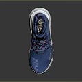 Blue Sneakers With Colorful Laces Mesh Material White Sole Stylish Design