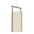 Modern Pendant Light With Metal Frame And Beige Fabric Shade For Interior Decor