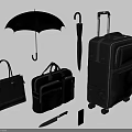 Stylish Modern Luggage Collection With Wheeled Suitcase Handbag And Briefcase