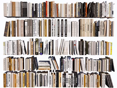 Diverse Books And Magazines Collection On Shelves With Various Sizes And Colors 3d model