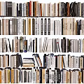 Diverse Books And Magazines Collection On Shelves With Various Sizes And Colors