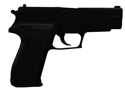 Black Semi Automatic Pistol With Textured Grip Metal Frame And Ergonomic Design 3d model